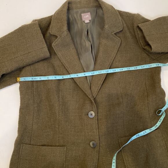 J. Jill Green Woven Blazer Jacket Button Closure EUC Sz MP Wool Green Women’s - Picture 9 of 12